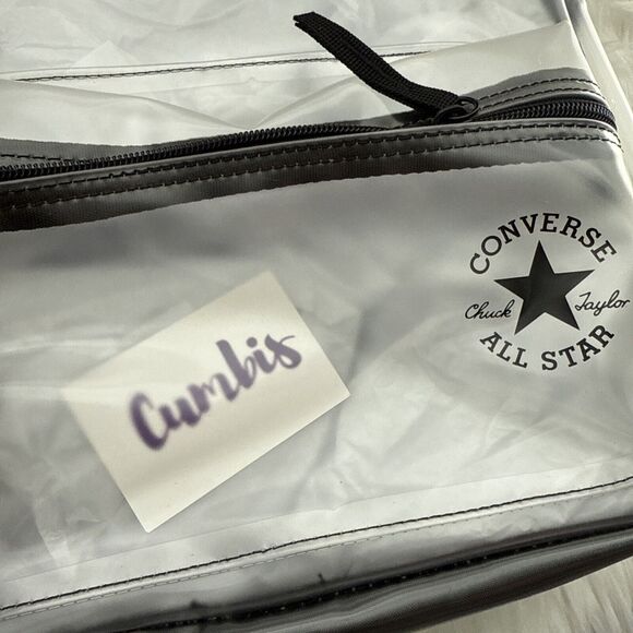 Converse Clear Medium Size Transparent Black Backpack Lightweight Work School - Picture 13 of 14